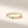 Pave-set sapphire and diamond ring in 925 Sterling Silver