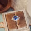 925 Sterling Silver Sapphire & Diamond Ring - Image 3