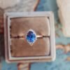 925 Sterling Silver Sapphire & Diamond Ring - Image 4