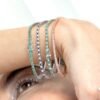 925 Sterling Silver Sapphire & Diamond Sleek Bracelet - Image 2