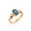 925 Sterling Silver Sapphire & Diamond Three Stone Ring - Image 3
