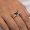 925 Sterling Silver Sapphire & Diamond Wedding Ring - Image 2