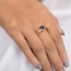 925 Sterling Silver Sapphire & Diamond Wedding Ring - Image 6