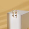 925 Sterling Silver Sapphire Drop Huggies - Image 2