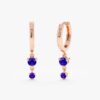 925 Sterling Silver Sapphire Drop Huggies - Image 5