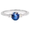925 Sterling Silver Sapphire Engagement Ring