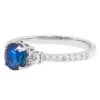 925 Sterling Silver Sapphire Engagement Ring - Image 2