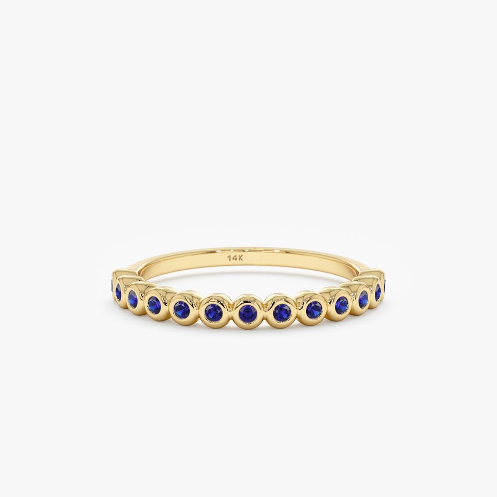 925 Sterling Silver Sapphire Half Eternity Band