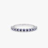 925 Sterling Silver Sapphire Half Eternity Band - Image 3