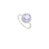 925 Sterling Silver Sapphire Halo Diamond Ring - Image 3