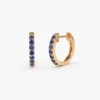 925 Sterling Silver Sapphire Heggie Hoop Earrings - Image 2