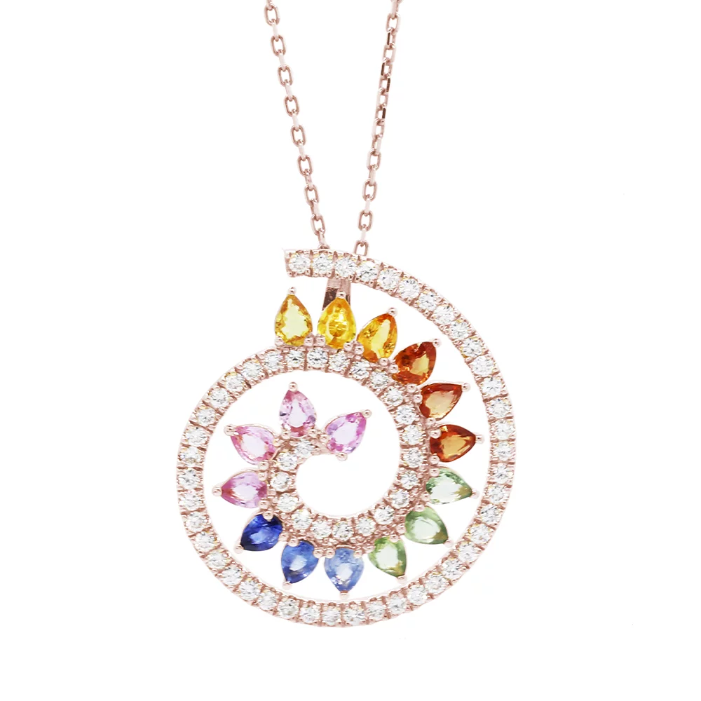 925 Sterling Silver Sapphire Necklace