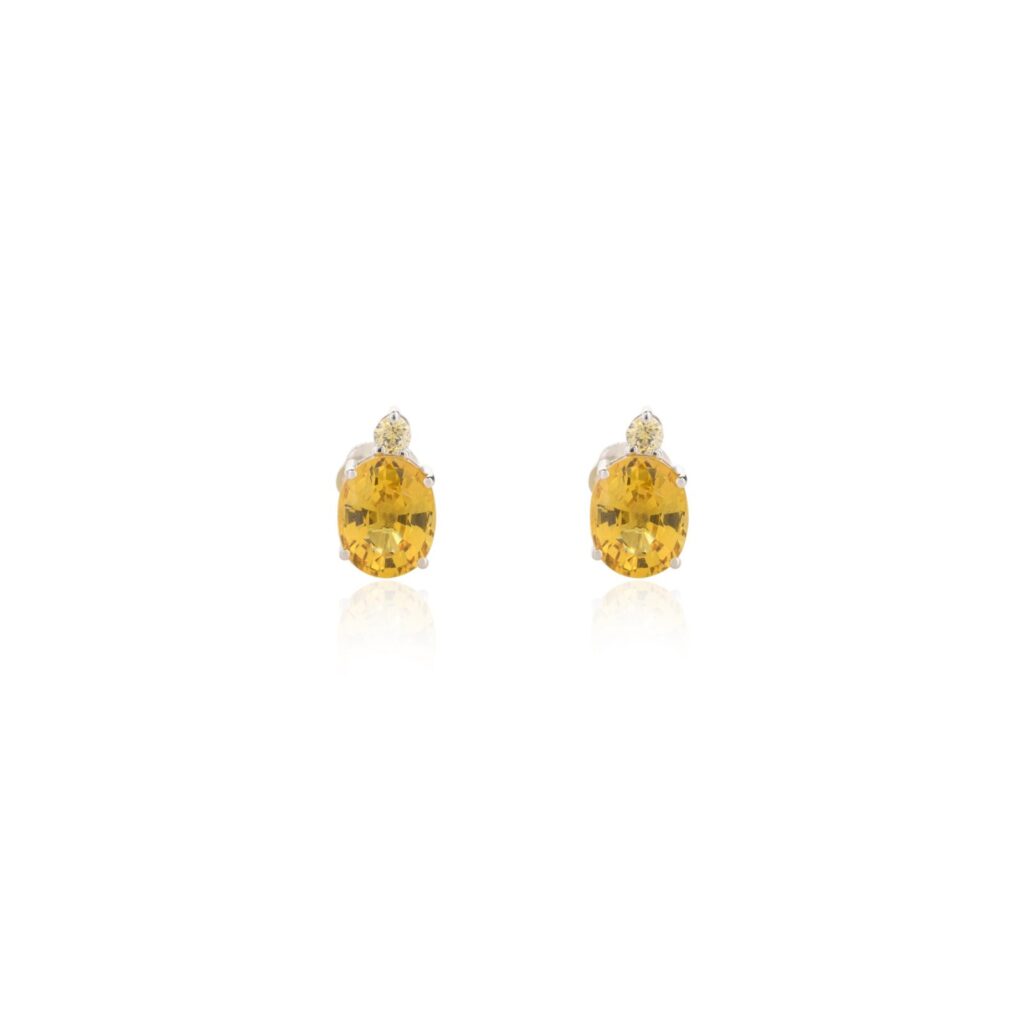 925 Sterling Silver Sapphire Oval Studs