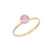925 sterling silver ring featuring a round pink sapphire