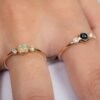 Simple sapphire-inspired ring with a polished bezel setting