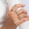 Ring with one 0.37 ct round blue stone