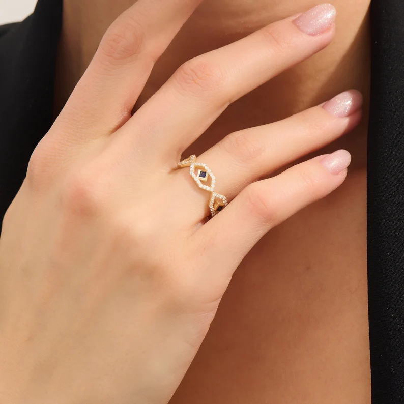 925 Sterling Silver Sapphire Ring
