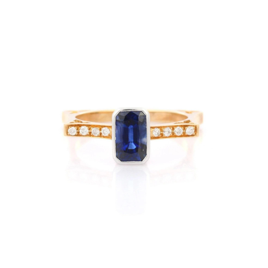 925 Sterling Silver Sapphire Statement Ring