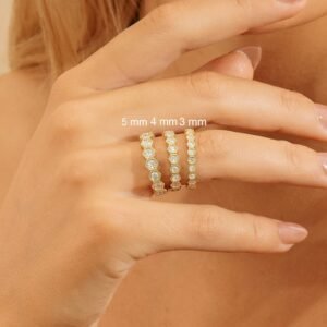925 Sterling Silver Set of 3 Diamond Honeycomb Ring