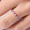 925 Sterling Silver Shared Prong Ruby & Diamond Wedding Ring - Image 6