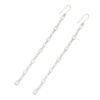 925 Sterling Silver Shoulder Baguette Diamond Duster Dangle Earrings - Image 6