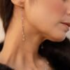 925 Sterling Silver Shoulder Duster Chain Diamond Earrings - Image 3
