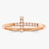 Elegant sideway cross wedding ring with a simple silhouette