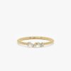 925 Sterling Silver Sideways Diamond Beaded Ring