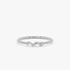 925 Sterling Silver Sideways Diamond Beaded Ring - Image 2