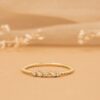 925 Sterling Silver Sideways Diamond Beaded Ring - Image 3