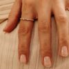 925 Sterling Silver Sideways Diamond Beaded Ring - Image 4