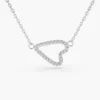 925 Sterling Silver Sideways Diamond Heart in Micro Pave Setting - Image 6