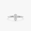 925 Sterling Silver Single Baguette Diamond Ring - Image 2