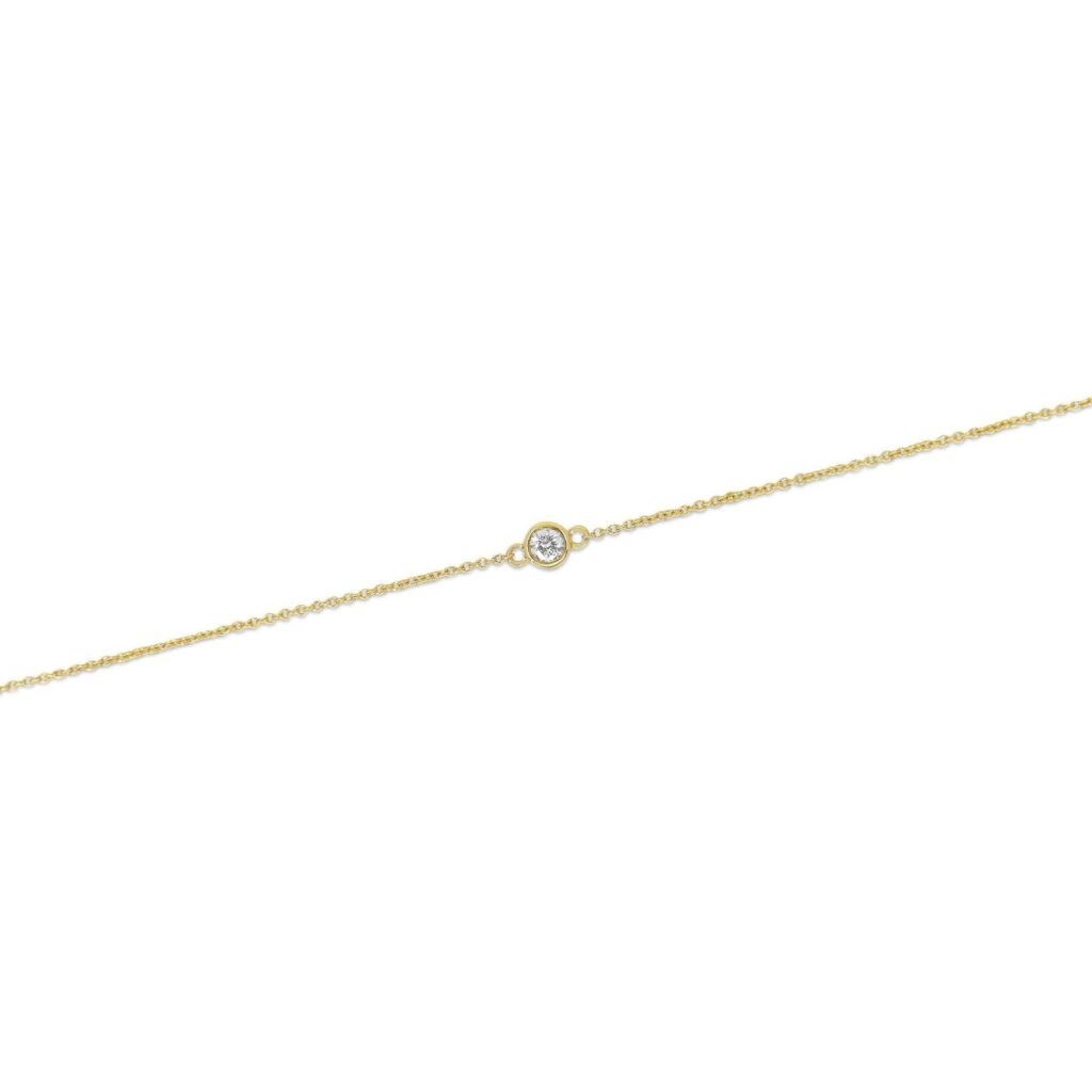 925 Sterling Silver Single Diamond Bezel Bracelet