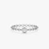 925 Sterling Silver Single Diamond Chain Ring - Image 2