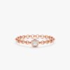 925 Sterling Silver Single Diamond Chain Ring - Image 4