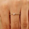 925 Sterling Silver Single Diamond Chain Ring - Image 6