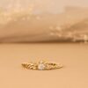 925 Sterling Silver Single Diamond Cuban Chain Ring - Image 4