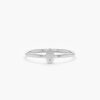 925 Sterling Silver Single Diamond Hamsa Ring - Image 5