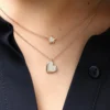 925 Sterling Silver Single Diamond Heart Necklace - Image 2
