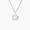 925 Sterling Silver Single Diamond Heart Necklace - Image 6