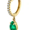 925 Sterling Silver single huggie earring with diamond-studded detail
