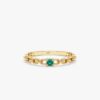 925 Sterling Silver Single Emerald Chain Ring - Image 4
