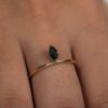 925 Sterling Silver Single Floating Marquise Sapphire Ring - Image 2