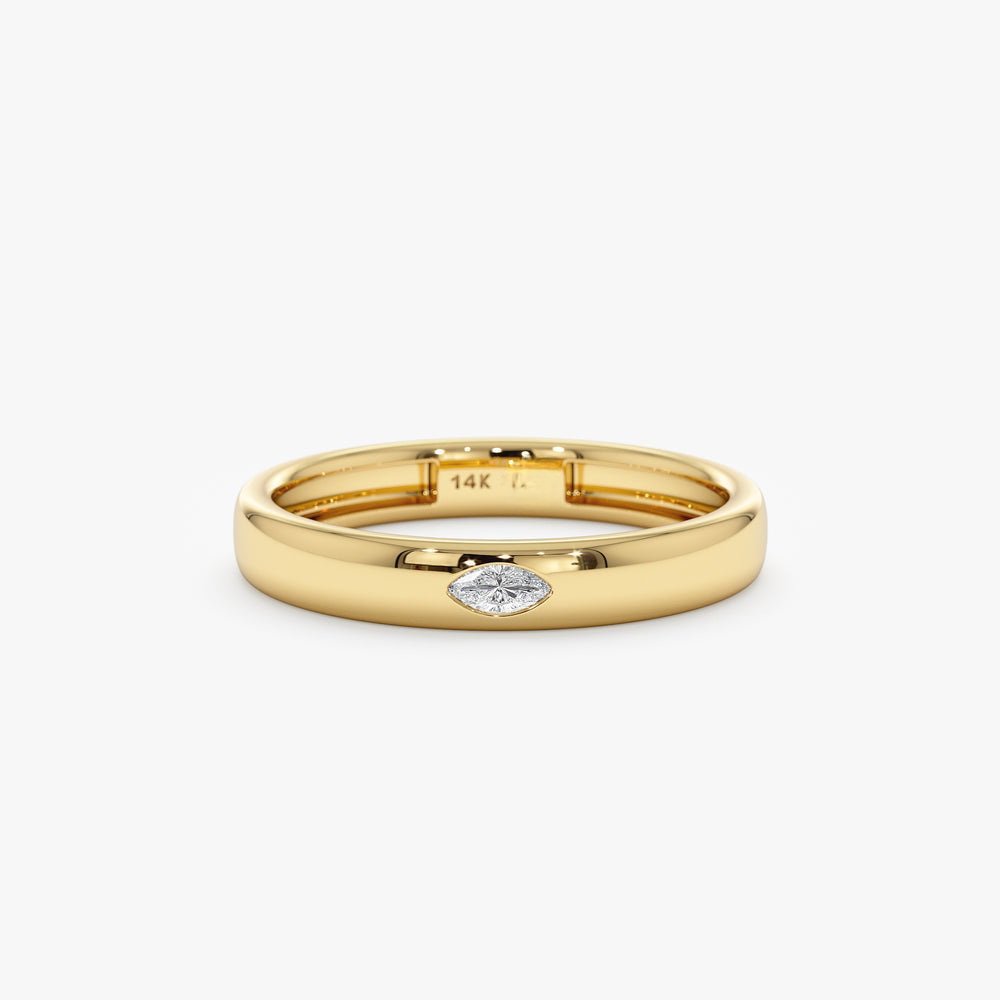 925 Sterling Silver Single Marquise Diamond Ring