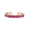 Single row ruby ear cuff in 925 sterling silver
