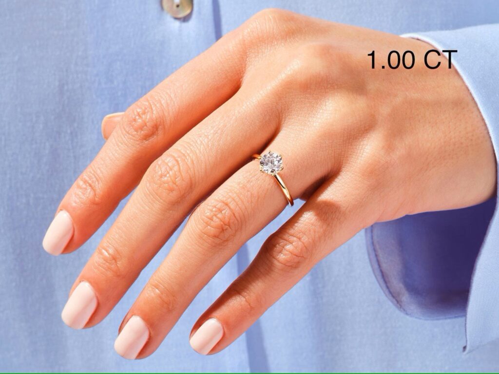 925 Sterling Silver Six-Prong Round Solitaire Diamond Ring for Women