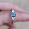 Sterling silver ring featuring eight sparkling side stones and pave setting