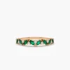 Elegant silver ring with premium CZ emerald and round diamonds