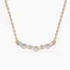 925 sterling silver necklace with six marquise and seven round stones